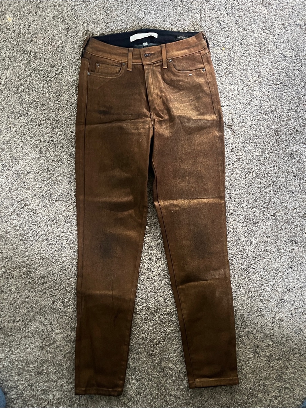 Ella Moss Metallic Brown Skinny Jeans